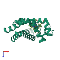PDB entry 2blh coloured by chain, top view.
