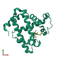PDB entry 2blj coloured by chain, front view.