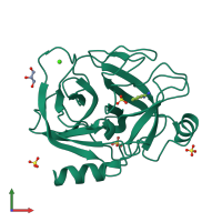 PDB entry 2blw coloured by chain, front view.