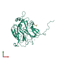 PDB entry 2bo0 coloured by chain, front view.