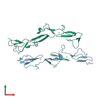 PDB entry 2bo2 coloured by chain, front view.