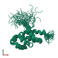 PDB entry 2bo5 coloured by chain, ensemble of 44 models, front view.