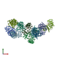 PDB entry 2bo7 coloured by chain, front view.