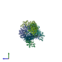 PDB entry 2bo7 coloured by chain, side view.