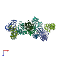 PDB entry 2bo7 coloured by chain, top view.