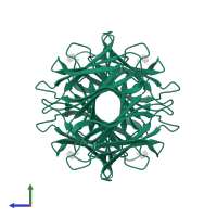 Calcium-mediated lectin domain-containing protein in PDB entry 2boj, assembly 1, side view.