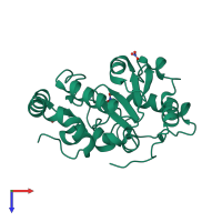 PDB entry 2boo coloured by chain, top view.