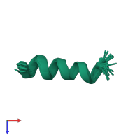 PDB entry 2bp4 coloured by chain, ensemble of 20 models, top view.