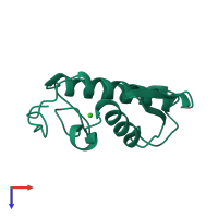 PDB entry 2bpp coloured by chain, top view.