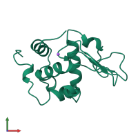 PDB entry 2bqa coloured by chain, front view.