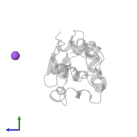 SODIUM ION in PDB entry 2bqb, assembly 1, side view.