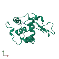 PDB entry 2bqn coloured by chain, front view.