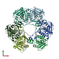PDB entry 2br5 coloured by chain, front view.