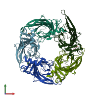 PDB entry 2br7 coloured by chain, front view.