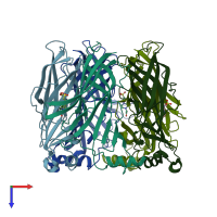PDB entry 2br7 coloured by chain, top view.