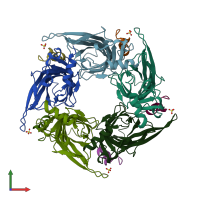 PDB entry 2br8 coloured by chain, front view.