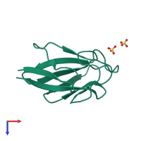 PDB entry 2brf coloured by chain, top view.