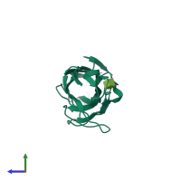 PDB entry 2bsc coloured by chain, side view.