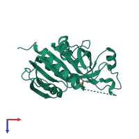 PDB entry 2bsx coloured by chain, top view.