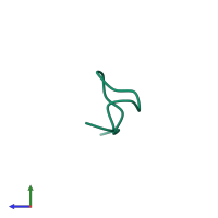 PDB entry 2bta coloured by chain, side view.