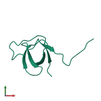 Monomeric assembly 1 of PDB entry 2btt coloured by chemically distinct molecules, front view.