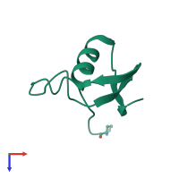PDB entry 2bus coloured by chain, top view.