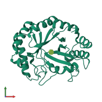 PDB entry 2bvd coloured by chain, front view.