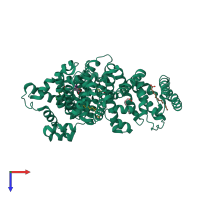 PDB entry 2bxl coloured by chain, top view.