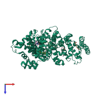 PDB entry 2bxp coloured by chain, top view.