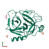 PDB entry 2by6 coloured by chain, front view.