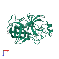 Serine protease 1 in PDB entry 2by6, assembly 1, top view.