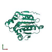 PDB entry 2byh coloured by chain, front view.