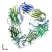 PDB entry 2byu coloured by chain, front view.