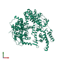 PDB entry 2byv coloured by chain, front view.