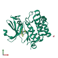 PDB entry 2bzh coloured by chain, front view.