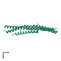 PDB entry 2c08 coloured by chain, top view.