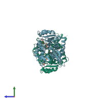 PDB entry 2c0c coloured by chain, side view.