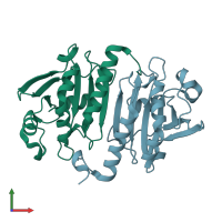 PDB entry 2c0d coloured by chain, front view.