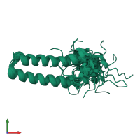 PDB entry 2c0s coloured by chain, ensemble of 25 models, front view.