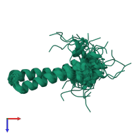 PDB entry 2c0s coloured by chain, ensemble of 25 models, top view.