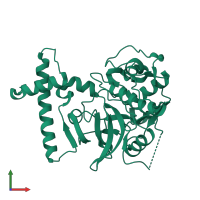 PDB entry 2c0y coloured by chain, front view.