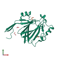 PDB entry 2c0z coloured by chain, front view.