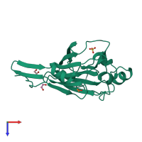 PDB entry 2c0z coloured by chain, top view.
