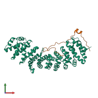 PDB entry 2c1m coloured by chain, front view.
