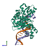 PDB entry 2c28 coloured by chain, side view.