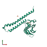 PDB entry 2c2a coloured by chain, front view.