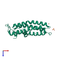 PDB entry 2c2u coloured by chain, top view.