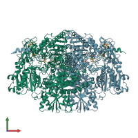 PDB entry 2c3m coloured by chain, front view.