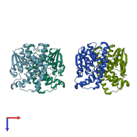 PDB entry 2c3n coloured by chain, top view.