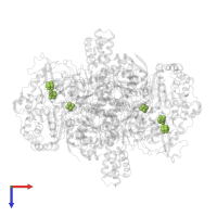 IRON/SULFUR CLUSTER in PDB entry 2c3o, assembly 1, top view.